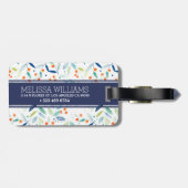 Colorful Pastel Botanische Waterverven Patroon Bagagelabel (Achterkant horizontaal)