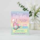 Colorful Pastel Bunny Easter Egg Hunt Party Briefkaart (Staand voorkant)