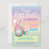 Colorful Pastel Bunny Easter Hunt Brunch Kaart (Voorkant)