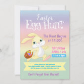 Colorful Pastel Bunny Rabbit Easter Hunt Party Kaart (Voorkant)