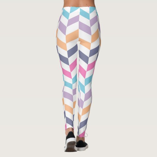 Colorful Pastel Chevron Pattern Leggings (Achterkant)