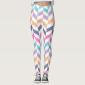 Colorful Pastel Chevron Pattern Leggings (Voorkant)