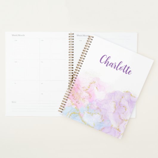 Colorful pastel cloud glitter fairy planner (Display)