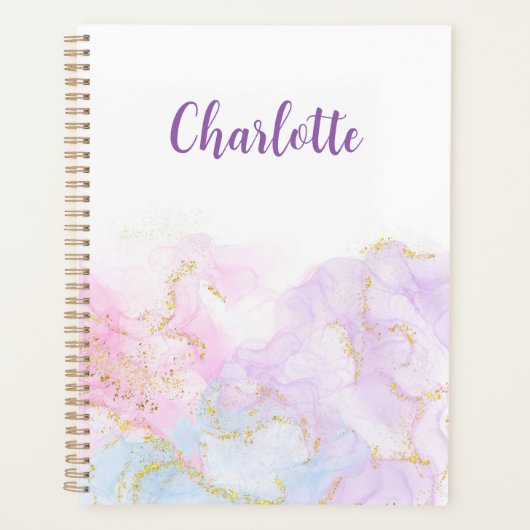 Colorful pastel cloud glitter fairy planner (Voorkant)