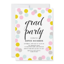 Colorful Pastel Confetti Stippen Graduation Party
