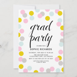 Colorful Pastel Confetti Stippen Graduation Party Kaart