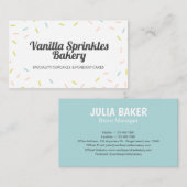Colorful Pastel Cupcake Sprinkles Bakery Visitekaartje (Voorkant / Achterkant)