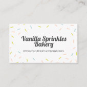 Colorful Pastel Cupcake Sprinkles Bakery Visitekaartje (Voorkant)