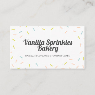 Colorful Pastel Cupcake Sprinkles Bakery Visitekaartje