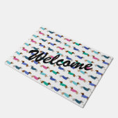 Colorful Pastel Dachshund Doormat Deurmat (Schuin)