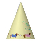 Colorful Pastel Dachshund Party Pet Feesthoedjes (Links)
