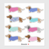 Colorful Pastel Dachshund Stickers (Vel)
