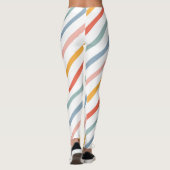 Colorful Pastel Diagonal Stripes Leggings (Achterkant)