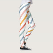 Colorful Pastel Diagonal Stripes Leggings (Rechts)