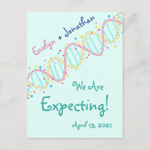 Colorful Pastel DNA We verwachten een Baby Briefkaart