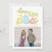 Colorful Pastel Easter Eggs Happy Paasfoto Feestdagenkaart (Voorkant)