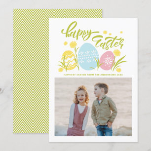 Colorful Pastel Easter Eggs Happy Paasfoto Feestdagenkaart