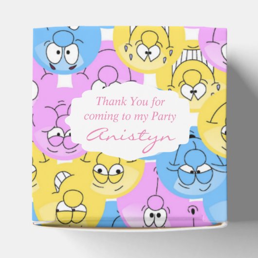 Colorful Pastel 😀 Emoji Design Bedankdoosjes (Bovenkant)