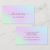 Colorful Pastel Feminine  holografisch Visitekaartje (Voorkant / Achterkant)