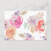 Colorful Pastel Flower Weddenschapskaart Informatiekaartje (Achterkant)