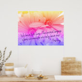 Colorful Pastel Flowers Daisies Confucius Quote Poster (Keuken)