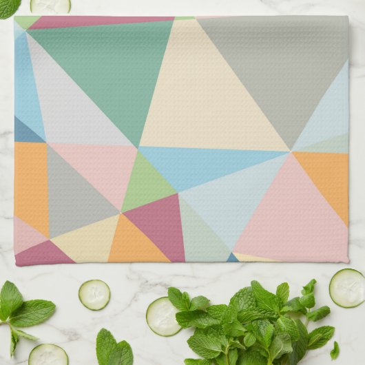 Colorful Pastel Geometric Modern Pattern Theedoek (Gevouwen)