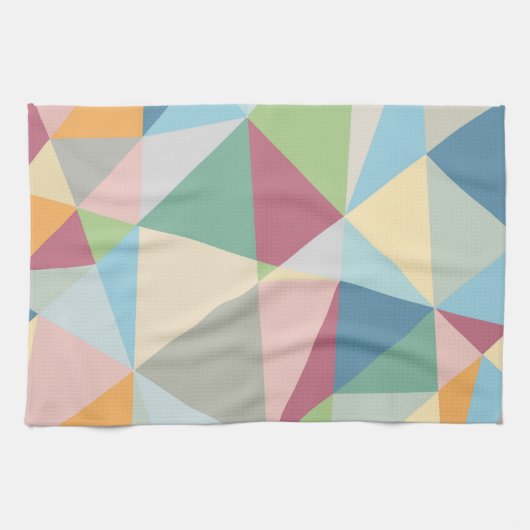 Colorful Pastel Geometric Modern Pattern Theedoek (Horizontaal)