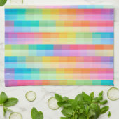 Colorful Pastel Geometric Tiles Squares Patroon | Theedoek (Gevouwen)
