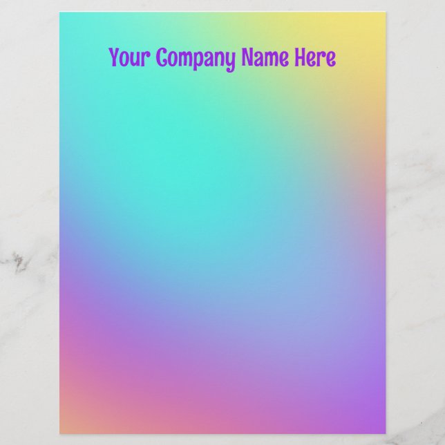 Colorful Pastel Gradient Letterhead Briefhoofd (Voorkant)