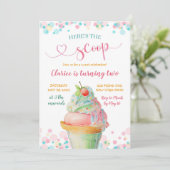 Colorful pastel Hier is het Scoop Kind Birthday Kaart (Staand voorkant)