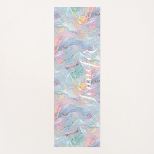 Colorful Pastel Holographic Marble Swirls Yogamat (Voorkant)