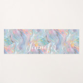 Colorful Pastel Holographic Marble Swirls Yogamat (Voorkant (horizontaal))