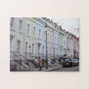 Colorful Pastel Houses, Chelsea, Londen, Engeland Legpuzzel
