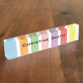 Colorful Pastel Hues Naambordje (Zijkant)