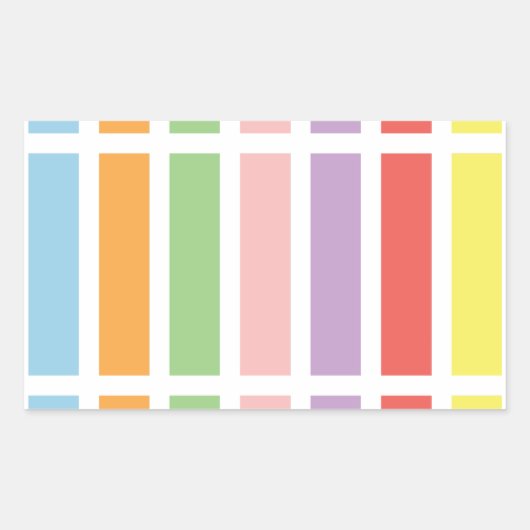 Colorful Pastel Hues Rechthoekige Sticker (Voorkant)