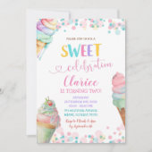 Colorful pastel Ice Cream Sweet Birthday Kaart (Voorkant)
