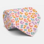 Colorful Pastel Leopard Print Stropdas (Opgerold)