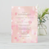 Colorful Pastel Lights Bokeh Wedding Invitation Kaart (Staand voorkant)