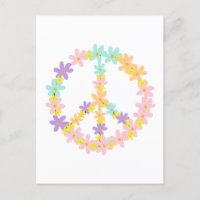 Colorful Pastel Mermaid Colors Floral Peace Sign