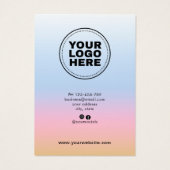 Colorful Pastel Ombre Modern Earring Display Kaart (Achterkant)