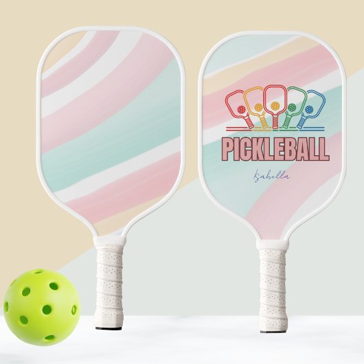 Colorful Pastel-ontwerp Pickleball Paddle