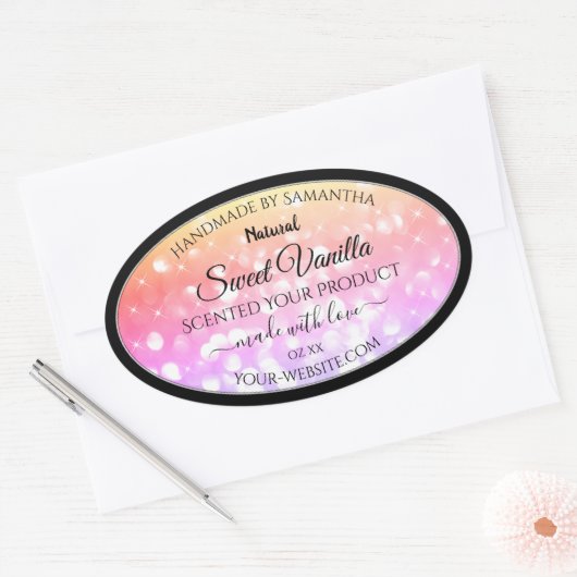 Colorful Pastel Rainbow Glitter Product Labels (Envelop)