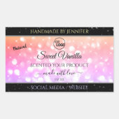 Colorful Pastel Rainbow Glitter Product Labels (Voorkant)