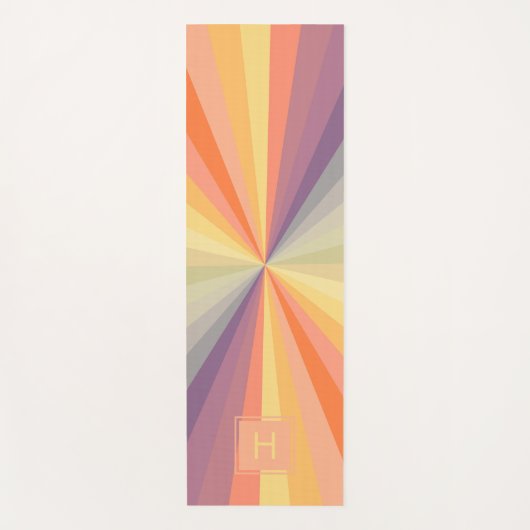 Colorful Pastel Rainbow Monogram Yogamat (Voorkant)