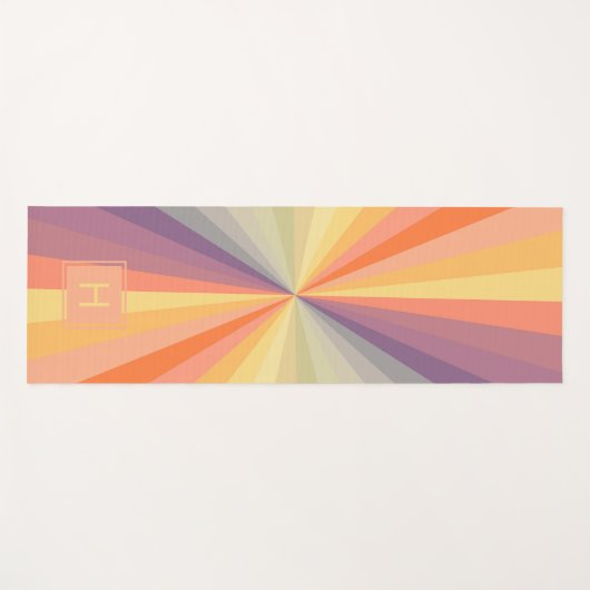 Colorful Pastel Rainbow Monogram Yogamat (Voorkant (horizontaal))