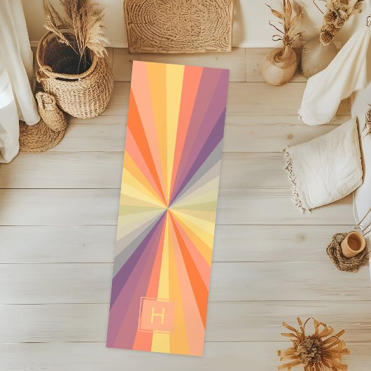 Colorful Pastel Rainbow Monogram Yogamat