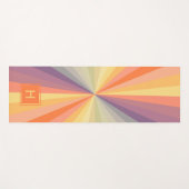 Colorful Pastel Rainbow Monogram Yogamat (Voorkant (horizontaal))