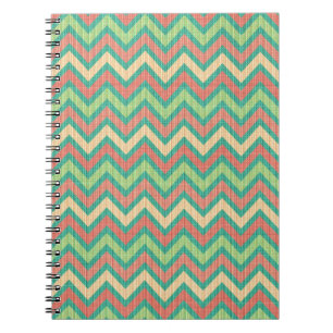 Colorful Pastel Retro Chevron Pattern Texture Notitieboek