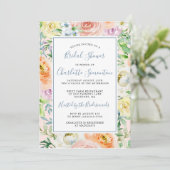 Colorful Pastel Spring Flower Vrijgezellenfeest In Kaart (Staand voorkant)