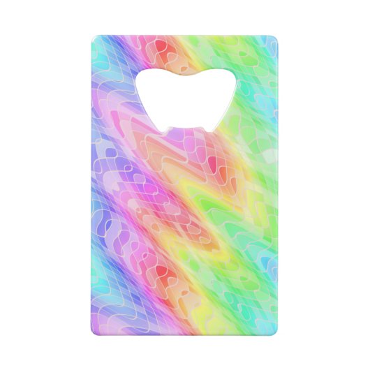Colorful Pastel Swirls Abstract Girly Creditkaart Flessenopener (Achterkant)